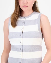 Ultra Flirt Juniors' Striped Crewneck Sweater Vest