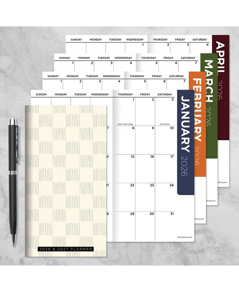 2026-2027 Checkerboard Small Monthly Pocket Planner