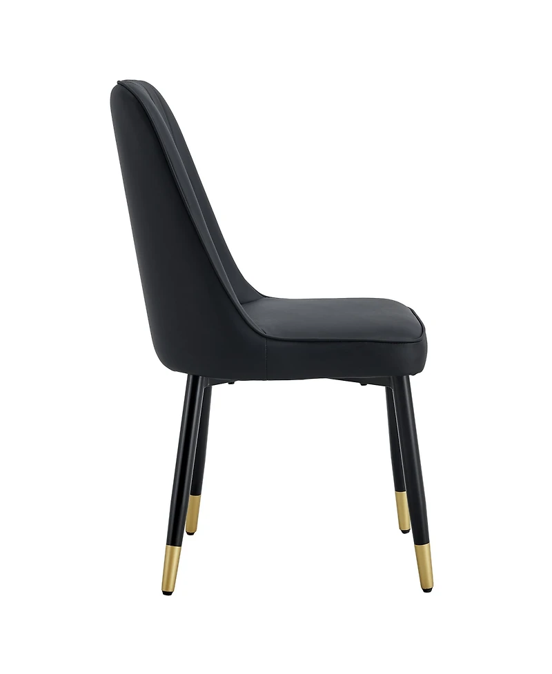 Streamdale 2 Black Pu Dining and Living Room Chairs (Set of 2)