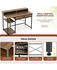 48 Inch Computer Desk with Monitor Stand Drawer and Shelves