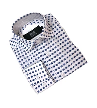 Elie Balleh Big Boys White Dotted Slim Fit Shirt for