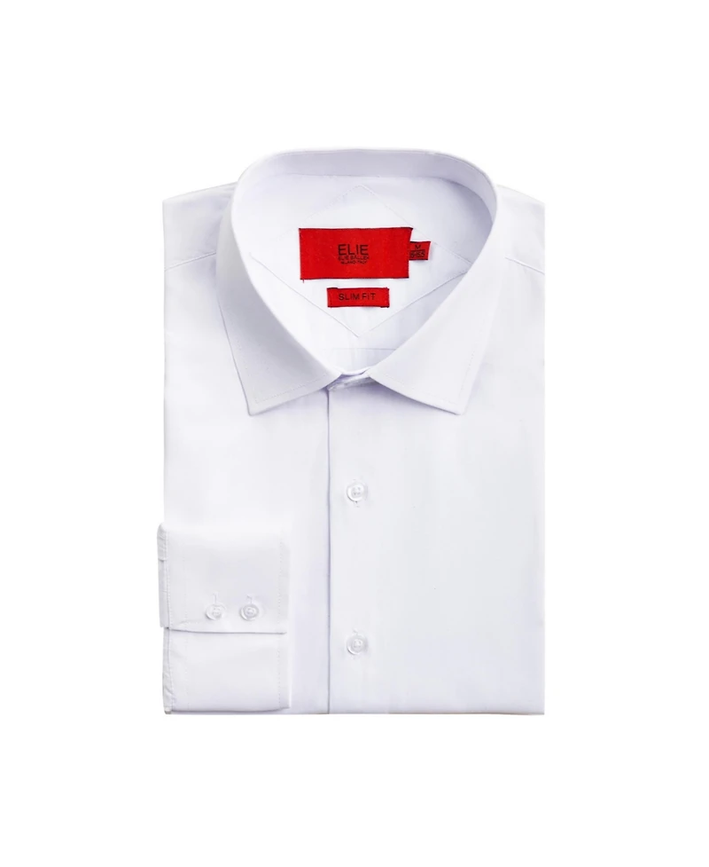 Elie Balleh Little Boys White Slim Fit Swirl Print Button-Down Shirt