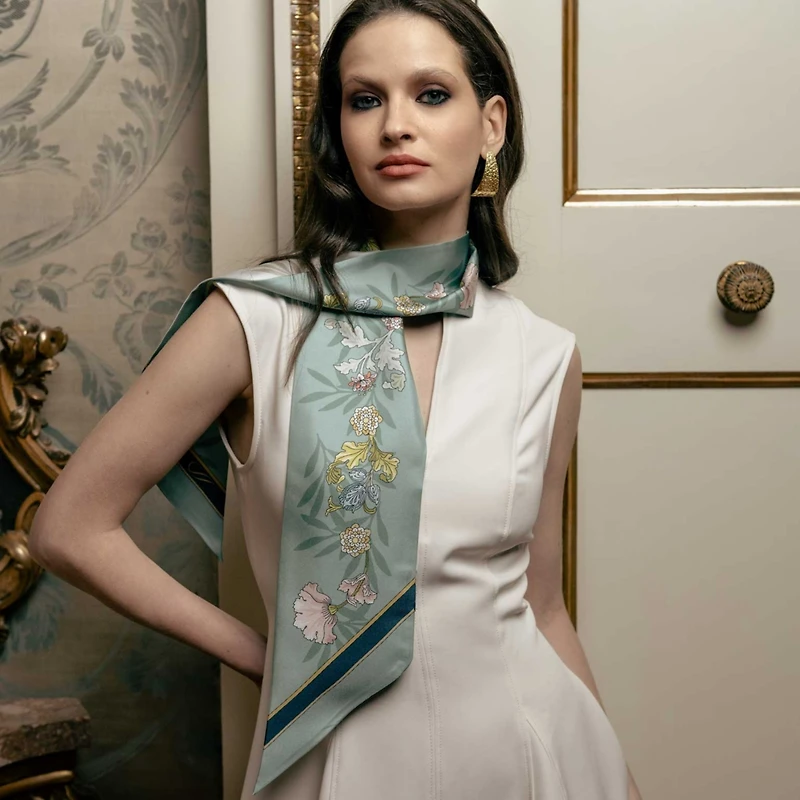 Sabrina - Skinny Silk Scarf for Women