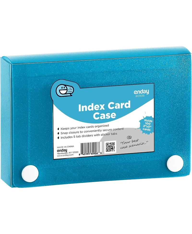 3" X 5" Index Card Case Holds 100 Cards Includes Business Card/Index Holder and 5 Tab Dividers Comes Assorted Color – (Pack of 4)