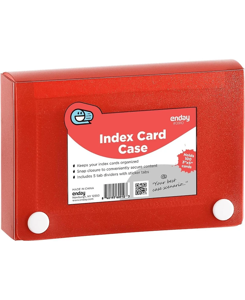 3" X 5" Index Card Case Holds 100 Cards Includes Business Card/Index Holder and 5 Tab Dividers Comes Assorted Color – (Pack of 4)