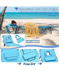 Gymax Folding Chaise Lounge Chair Bed Adjustable Patio Beach Camping Recliner