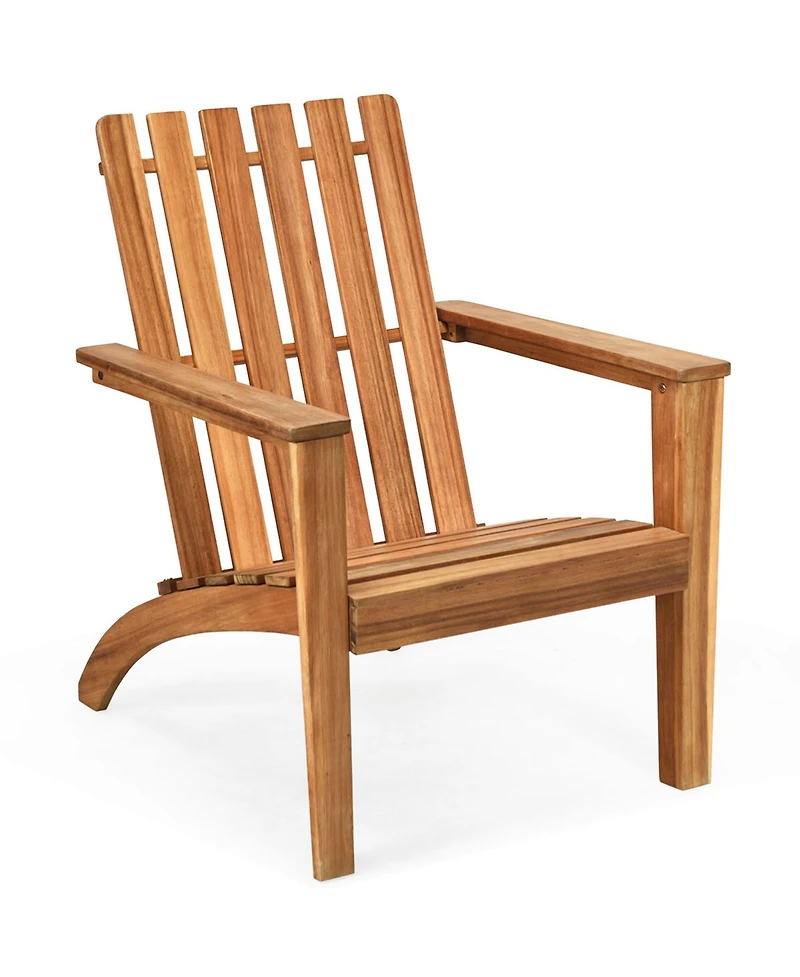 Gymax Patio Lounge Chair Outdoor Wooden Adirondack Chair w/ Armrest