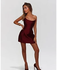 Heiress Beverly Hills Women's Strapless Sheen Corset Mini Dress