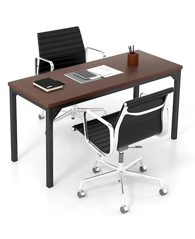 55 Inch Conference Table with Heavy-duty Metal Frame
