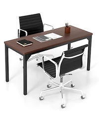 55 Inch Conference Table with Heavy-duty Metal Frame