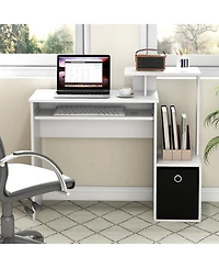 Space-saving Computer Desk with Pull-out Keyboard Tray