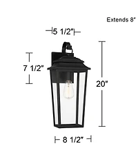 Bellis Verde High Traditional Outdoor Wall Light Fixture Mount Porch House Exterior Outside Lantern Led Bulb Waterproof Weatherproof Textured Black Me