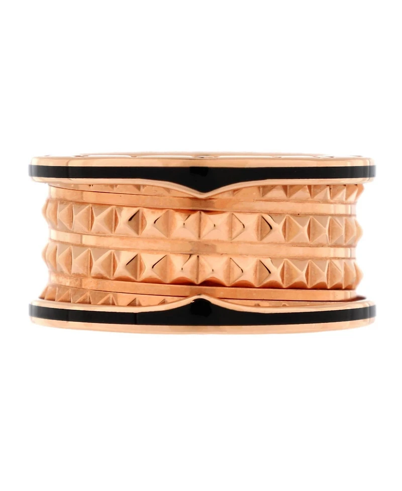 Pre-Owned Bvlgari B.Zero1 Rock Four Band Ring 18K Rose Gold and Ceramic