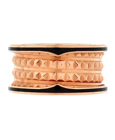 Pre-Owned Bvlgari B.Zero1 Rock Four Band Ring 18K Rose Gold and Ceramic