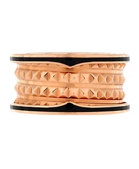 Pre-Owned Bvlgari B.Zero1 Rock Four Band Ring 18K Rose Gold and Ceramic