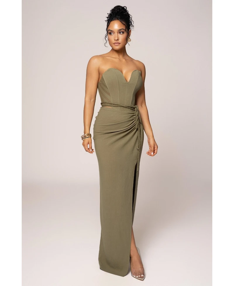 Jluxlabel Women's Destination Linen Skirt Set