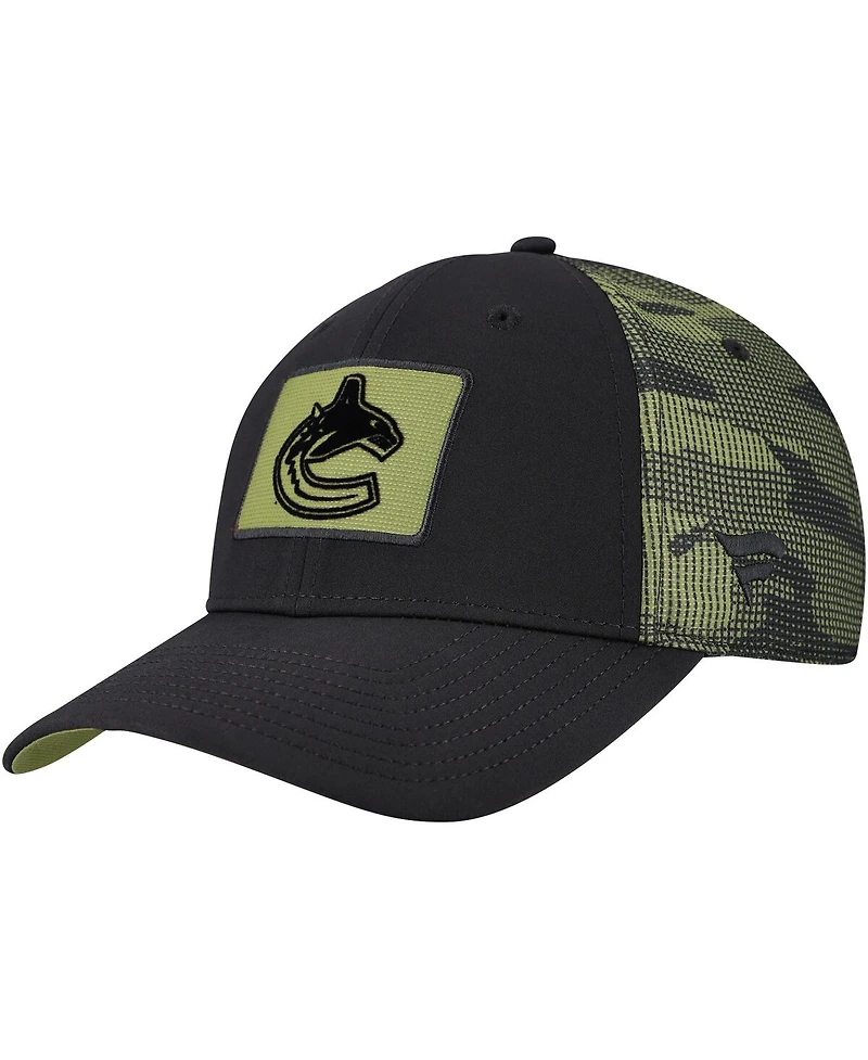 Fanatics Men's Black Vancouver Canucks Authentic Pro Military Appreciation Adjustable Hat