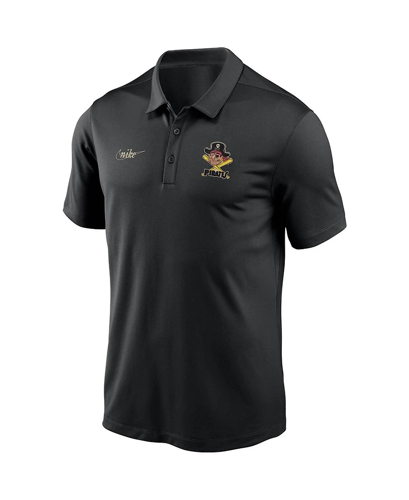 Nike Men's Black Pittsburgh Pirates Cooperstown Collection Logo Franchise Performance Polo Shirt