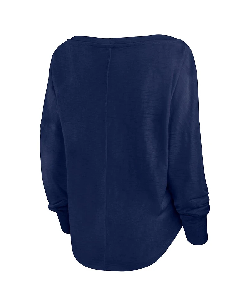 Fanatics Women's Navy Sporting Kansas City Corner Kick Long Sleeve Fashion T-Shirt