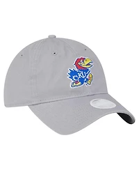 New Era Women's Gray Kansas Jayhawks Logo 9TWENTY Adjustable Hat