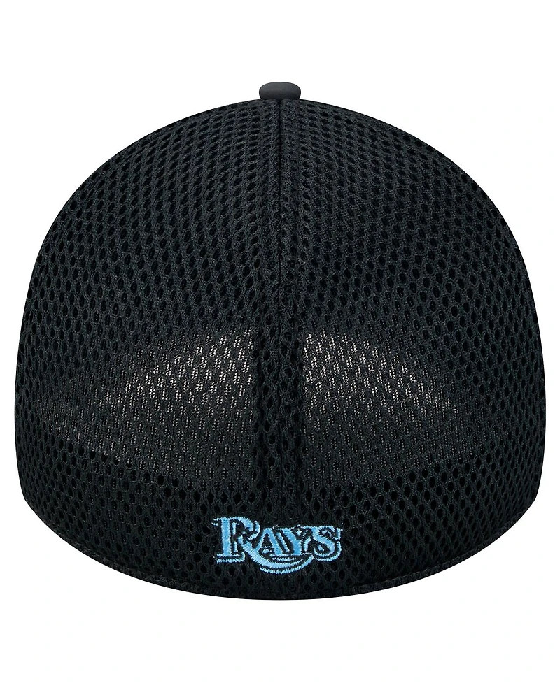 New Era Men's Black Tampa Bay Rays Team Tone 39THIRTY Flex Hat
