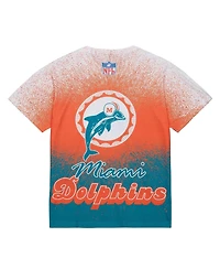 Mitchell & Ness Men's White Miami Dolphins Team Burst Vintage Logo T-Shirt