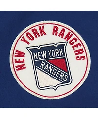 Mitchell & Ness Men's Blue New York Rangers Vintage Coaches Cotton Twill Full-Zip Jacket