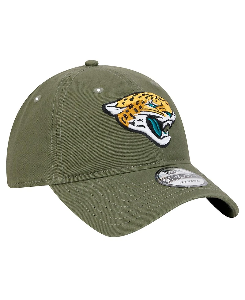New Era Men's Olive Jacksonville Jaguars Main 9TWENTY Adjustable Hat