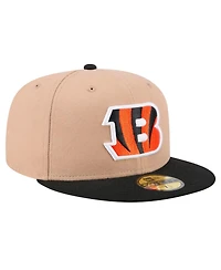 New Era Men's Tan Cincinnati Bengals Logo Main 59FIFTY Fitted Hat