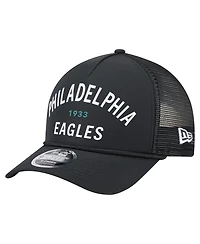 New Era Men's Black Philadelphia Eagles Active Minimalist M-Crown A-Frame 9FORTY Adjustable Hat