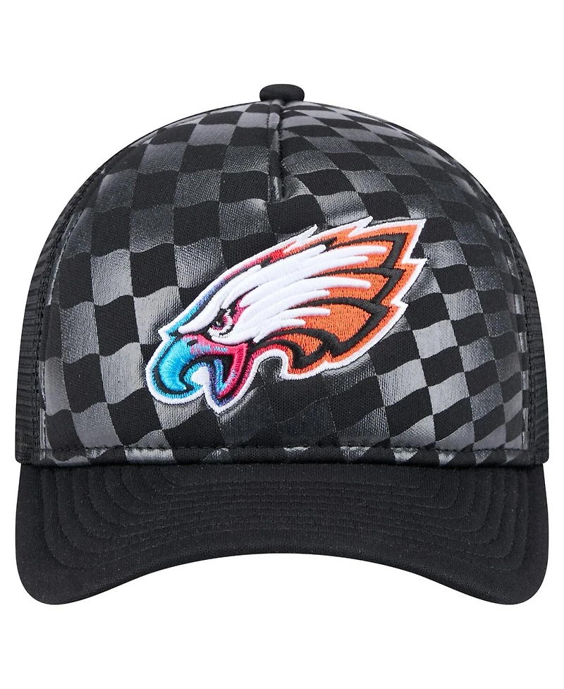 New Era Men's Black Philadelphia Eagles Gradient 9FORTY Adjustable Hat
