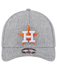 New Era Men's Gray Houston Astros Cotton Weave M-Crown A-Frame 9FORTY Adjustable Hat