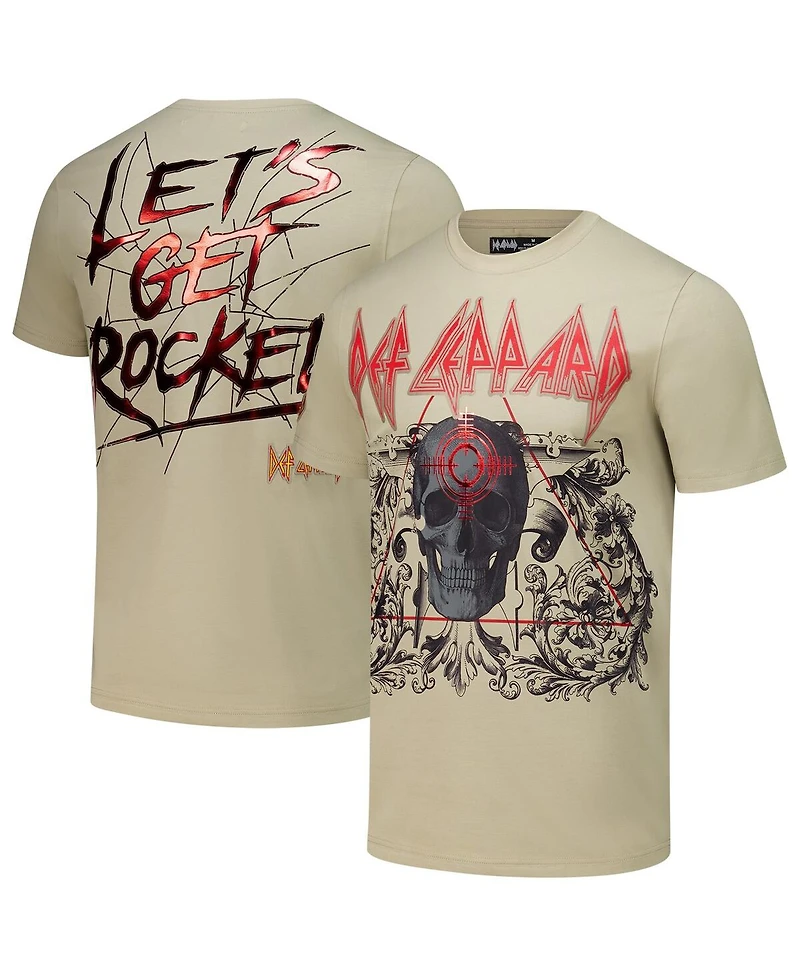 Freeze Max Men's Tan Def Leppard Let's Get Rocked T-Shirt