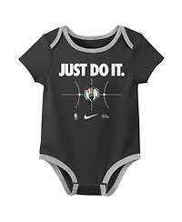 Nike Baby Boys and Girls 2-Pack Kelly Green/Black Boston Celtics Just Do It Bodysuit Set