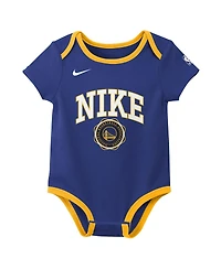 Nike Baby Boys and Girls 2-Pack Royal/Black Golden State Warriors Just Do It Bodysuit Set