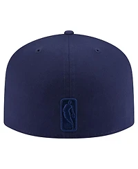 New Era Men's Navy Philadelphia 76ers Colorpack A-Frame Pinch Front 59FIFTY Fitted Hat