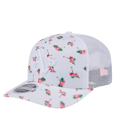 New Era Men's White Athletics Flamingo Mesh Back 9SEVENTY Stretch-Snap Hat