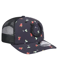 New Era Men's Navy/Black Indianapolis Colts Adventure Drinks Pattern 9SEVENTY Stretch Snap Hat
