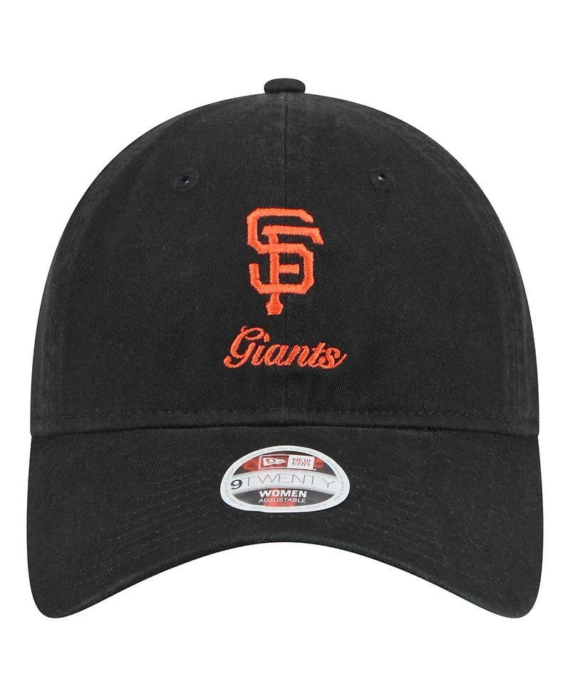 New Era Women's Black San Francisco Giants Preppy Team 9TWENTY Adjustable Hat