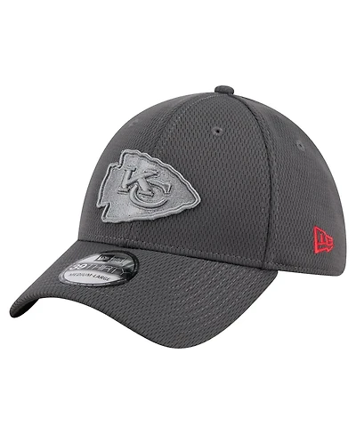 New Era Men's Graphite Kansas City Chiefs Main 39THIRTY Flex Hat