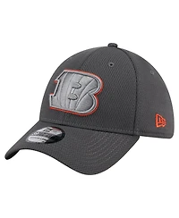 New Era Men's Graphite Cincinnati Bengals Main 39THIRTY Flex Hat