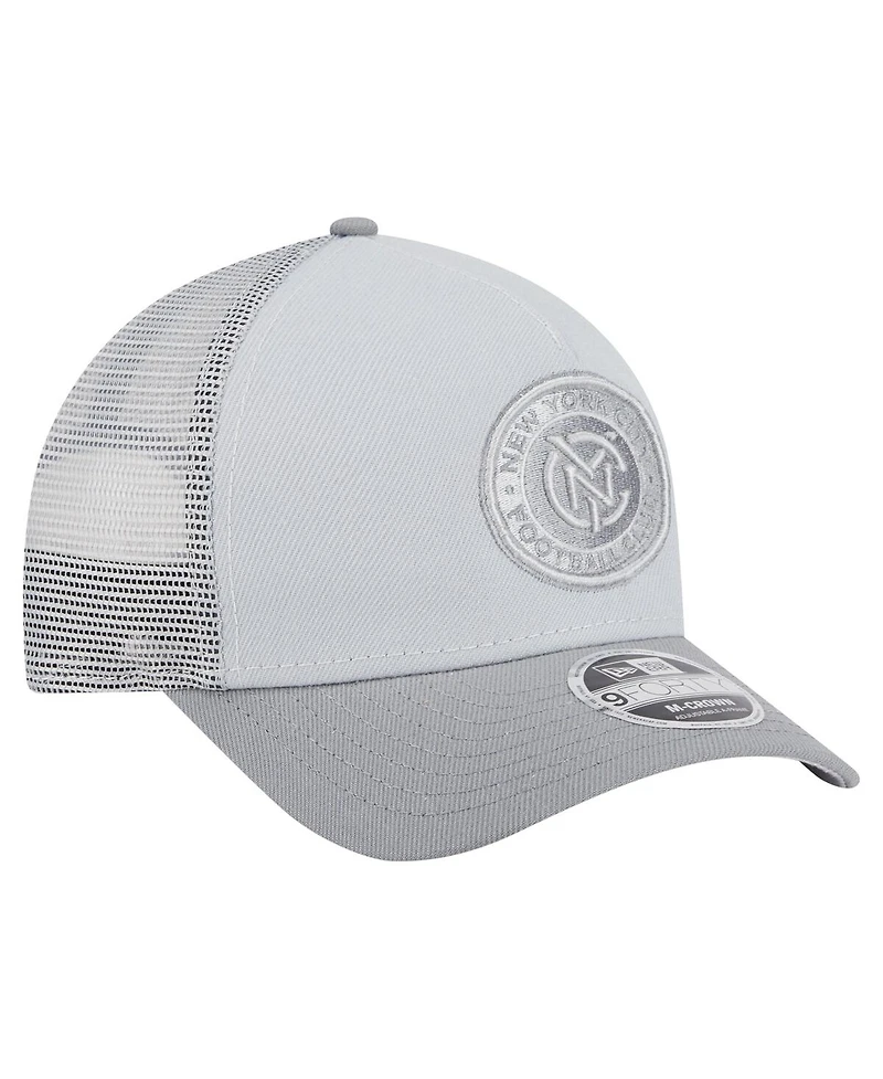New Era Men's Gray New York City Fc Color Pack 9FORTY A-Frame Adjustable Trucker Hat