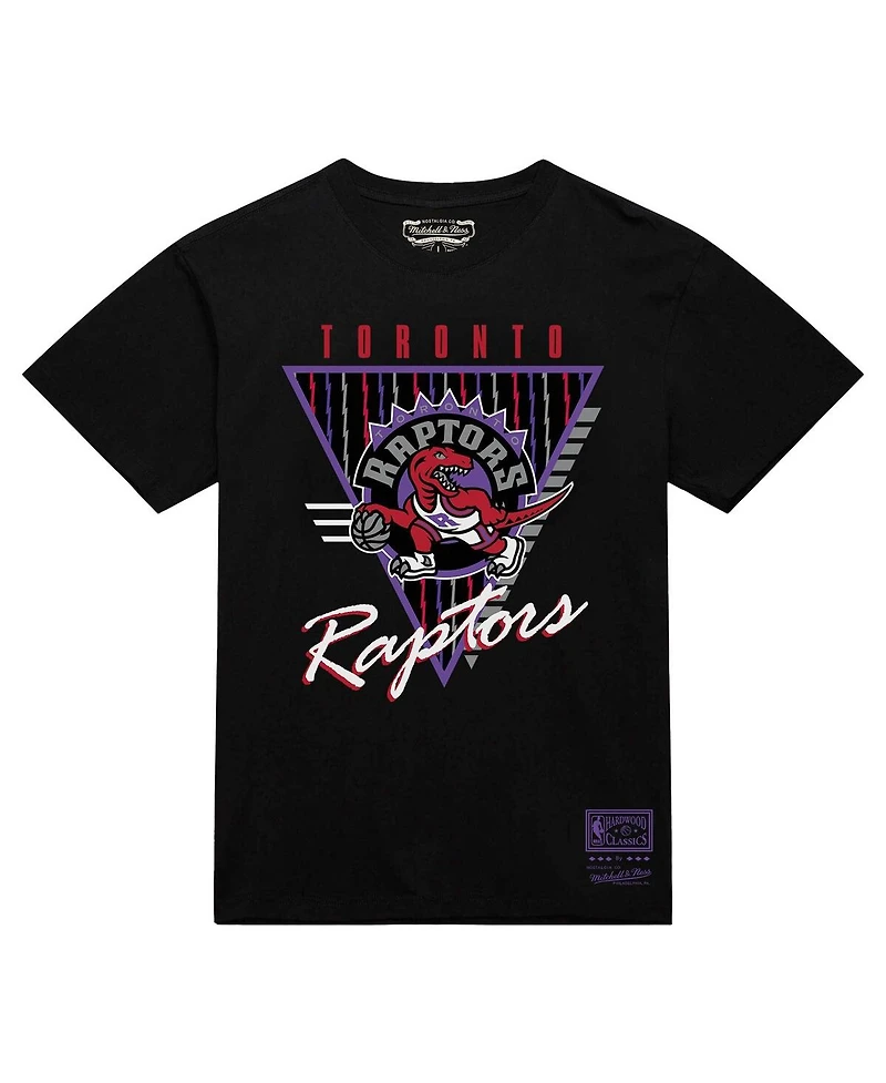 Mitchell & Ness Men's Black Toronto Raptors Worldwide Collection Tri-Logo T-Shirt