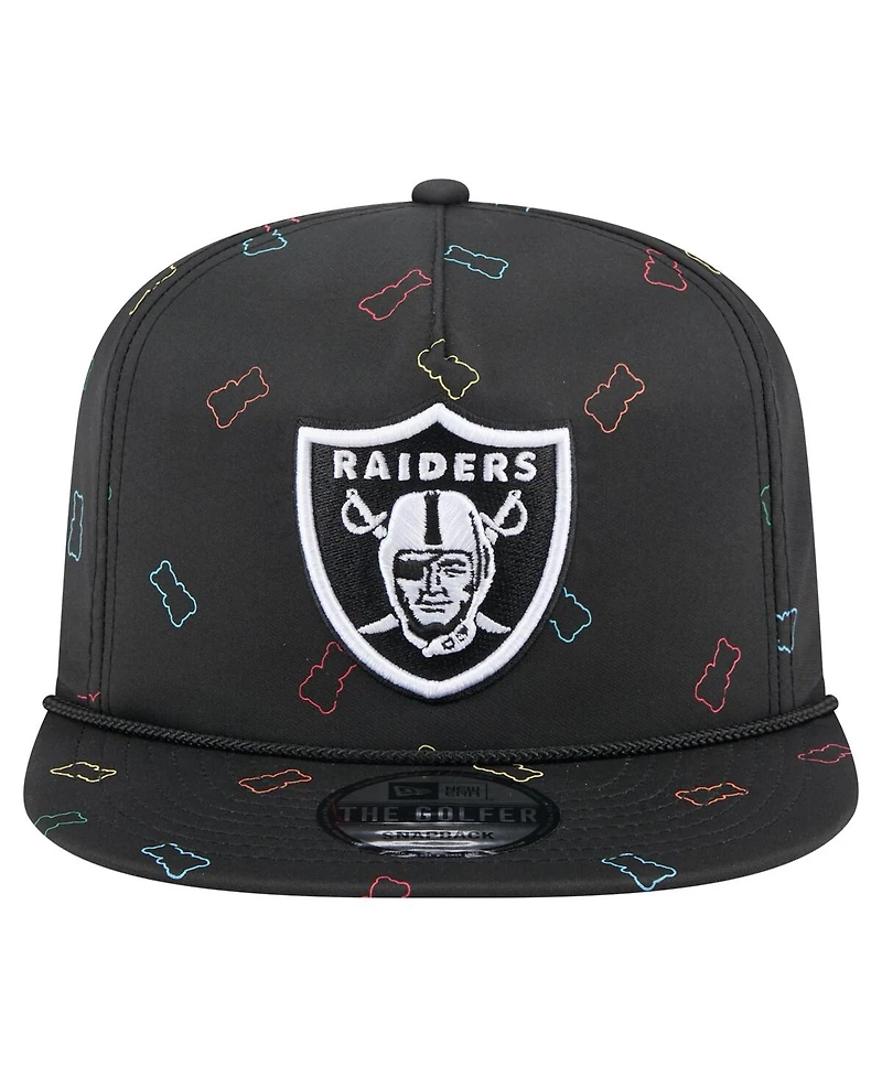 New Era Men's Black Las Vegas Raiders Gummy Golfer Snapback Hat