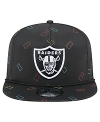 New Era Men's Black Las Vegas Raiders Gummy Golfer Snapback Hat