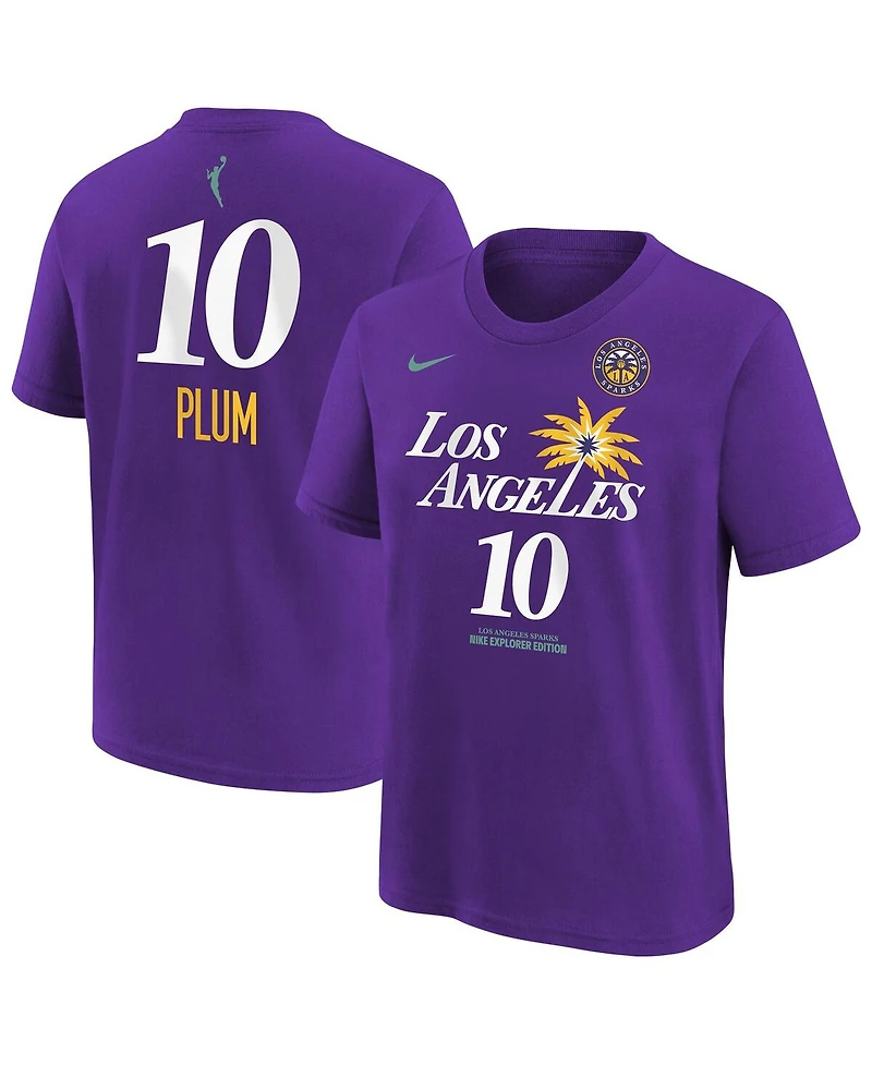 Nike Big Boys and Girls Kelsey Plum Purple Los Angeles Sparks Explorer Edition Name Number T-Shirt