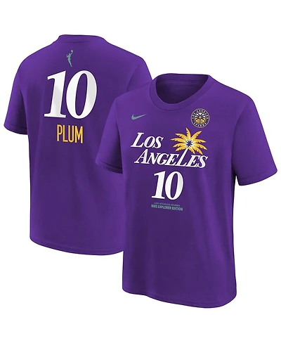 Nike Big Boys and Girls Kelsey Plum Purple Los Angeles Sparks Explorer Edition Name Number T-Shirt