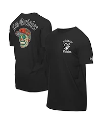New Era Men's Black Baltimore Orioles Sugar Skulls T-Shirt