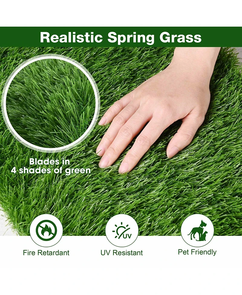 Yescom 4pcs 50x3 Ft Artificial Grass Turf 1.38" Fake Grass Rug Indoor Batting Tunnels Outdoor Synthetic Lawn