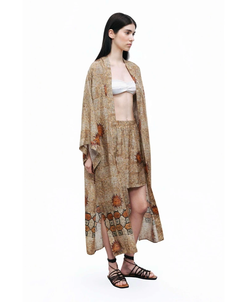 Nocturne Women's Mosaic Patterned Kimono